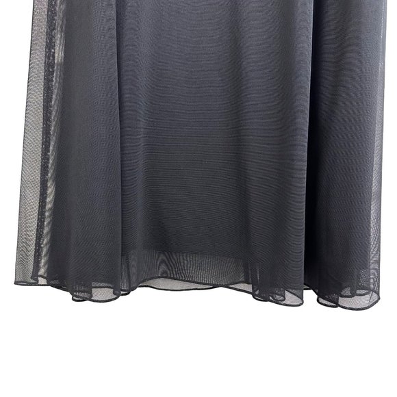 A-Line Maxi High Rise Flowy Black Sheer Womens 10 Skirt Whimsigoth Punk Formal - Picture 3 of 16